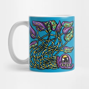 Cute Octopus Tentacle Logo Illustration Cartoon Character Purple Joe Mug